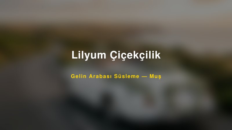 Lilyum Çiçekçilik — Muş Kır Düğünü Mekanı Rehberi — 1